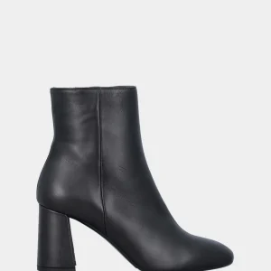 Stivaletto in nappa nera con tacco a blocco