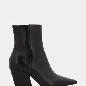 Stivaletto in vitello nero con tacco a blocco 75mm