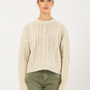 Maglia Mescal Lana Mouliné Lavorazione Trecce