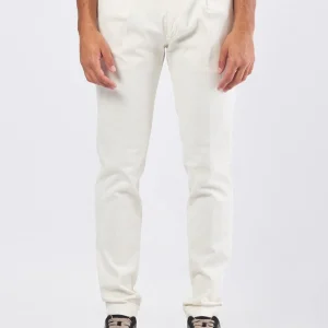 Pantalone Uomo Frederik in Lana Stretch Panna