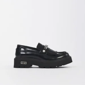 Mocassino con Zeppa Slash in Pelle Spazzolata