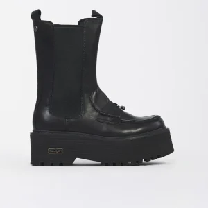 Anfibio Donna in Ecopelle con Zip Frontale Nero