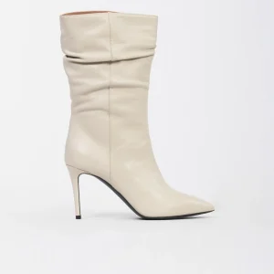 Stivali Biker in Pelle Color Ghiaccio