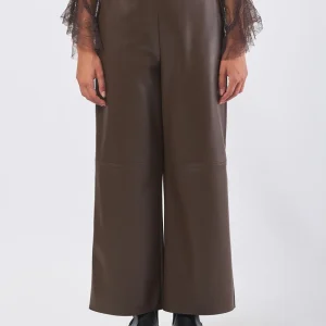 Pantalone Amati Effetto Pelle Gamba Larga