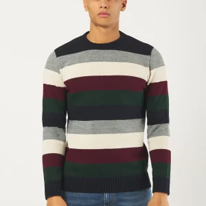 Maglione Girocollo Uomo Blu in Misto Lana Made in Italy