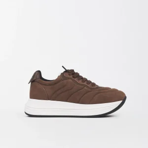 Sneaker Merry Pump in Pelle Imbottita Marrone