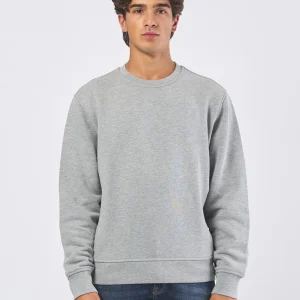 Felpa Uomo Girocollo in Jersey Grigio Melange