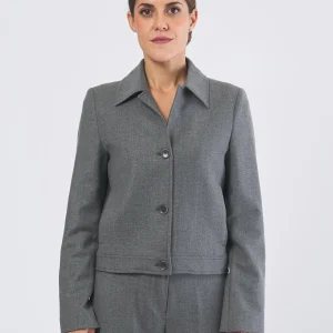 Blazer Donna in Flanella Lurex Bistretch Grigio