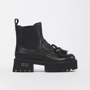 Stivaletto anfibio da donna Cher in ecopelle nera