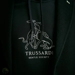 Felpa Uomo in Jersey Diagonale con Logo Ricamato