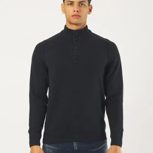 Maglia Uomo Blu Notte Misto Lana Premium