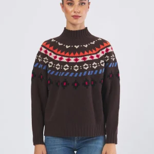 Maglia Hardy in Pura Lana con Motivo Fantasia