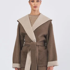 Cappotto Donna Double-Face Bicolore Terra