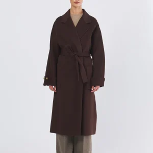 Cappotto a Vestaglia in Lana Double con Cintura