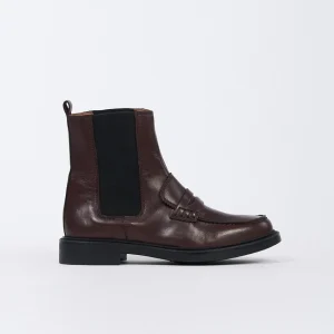 Scarponcino Donna Stringato in Pelle Amaranto
