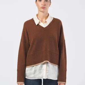 Maglia Biglia a Righe in Misto Lana e Cashmere
