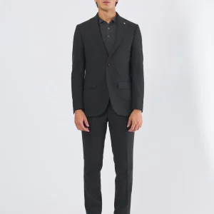 Abito Uomo Slim Fit Napoli in Tessuto Stretch Antracite