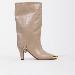 Stivali da Donna in Morbida Pelle Color Taupe