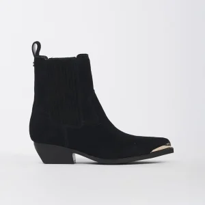 Stivaletto Texano Lanna2 in Camoscio Nero