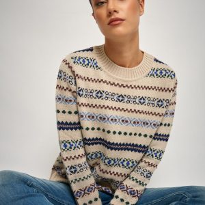 Maglia Quirite in Alpaca e Lana con Motivo Fair Isle