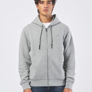 Felpa Zip con Cappuccio in Jersey di Puro Cotone