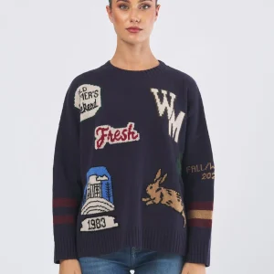 Maglia Pavidi in Pura Lana Vergine con Intarsio