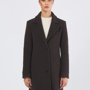 Cappotto Angel in Panno Misto Lana Marrone