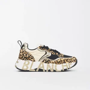 Sneaker Donna Club105 Stampa Leopardata Platino