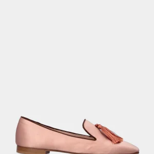 Pantofolina beige in tessuto con profili a contrasto