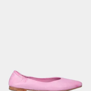 Ballerina fucsia in pelle a punta affusolata
