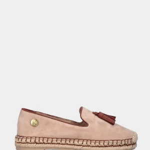 Espadrillas nude in pelle con nappine