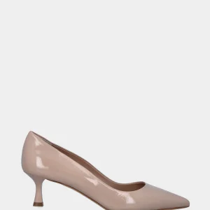 Décolleté beige in naplak con tacco incavato