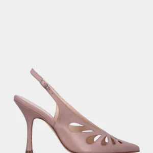 Slingback in nappa nude con tomaia aperta a gocce