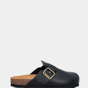 Pantofolone in vitello nero con fusbet e punta tonda