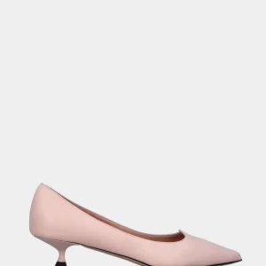 Décolleté in nappa rosa cipria con scollo ad onda