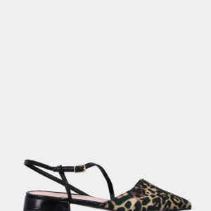 Slingback in naplak maculato con cinturino trasversale