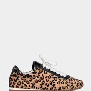 Sneaker in pony leopardato con zeppa interna da 10 mm