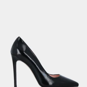 Décolleté in verlux nero con tacco a stiletto da 110 mm