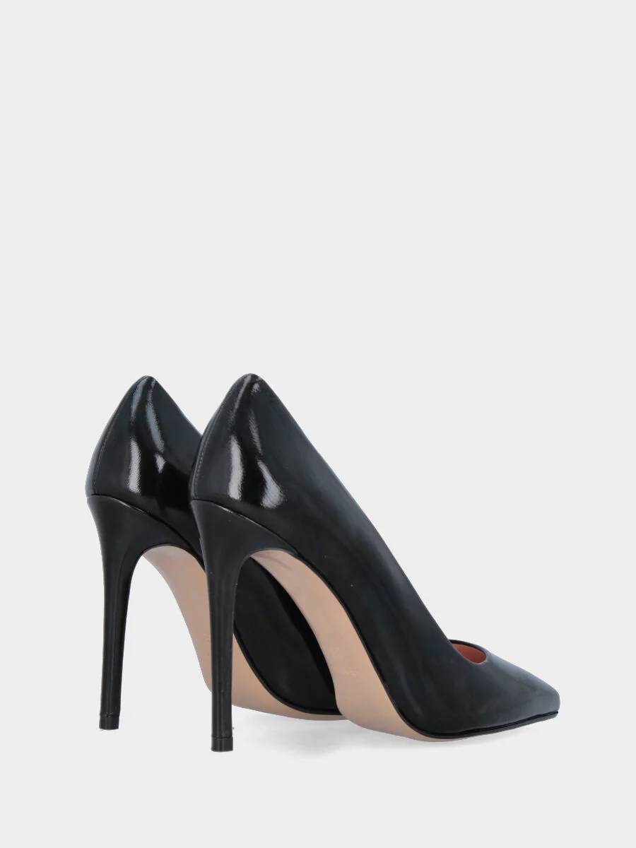 Décolleté in verlux nero con tacco a stiletto da 110 mm - immagine 4