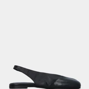 Slingback in nappa nera con scollo a Y e tacco 10 mm